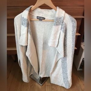 Eddie Bauer soft and cozy light cream and grey sweater.